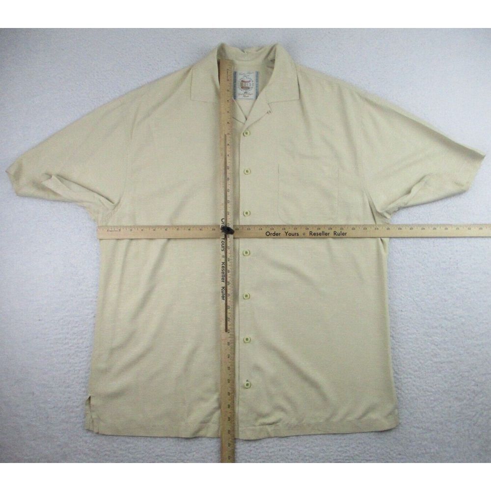 Tommy Bahama Shirt Mens Large Beige S/S Silk Embroidered Spring Training MLB L - Picture 8 of 10
